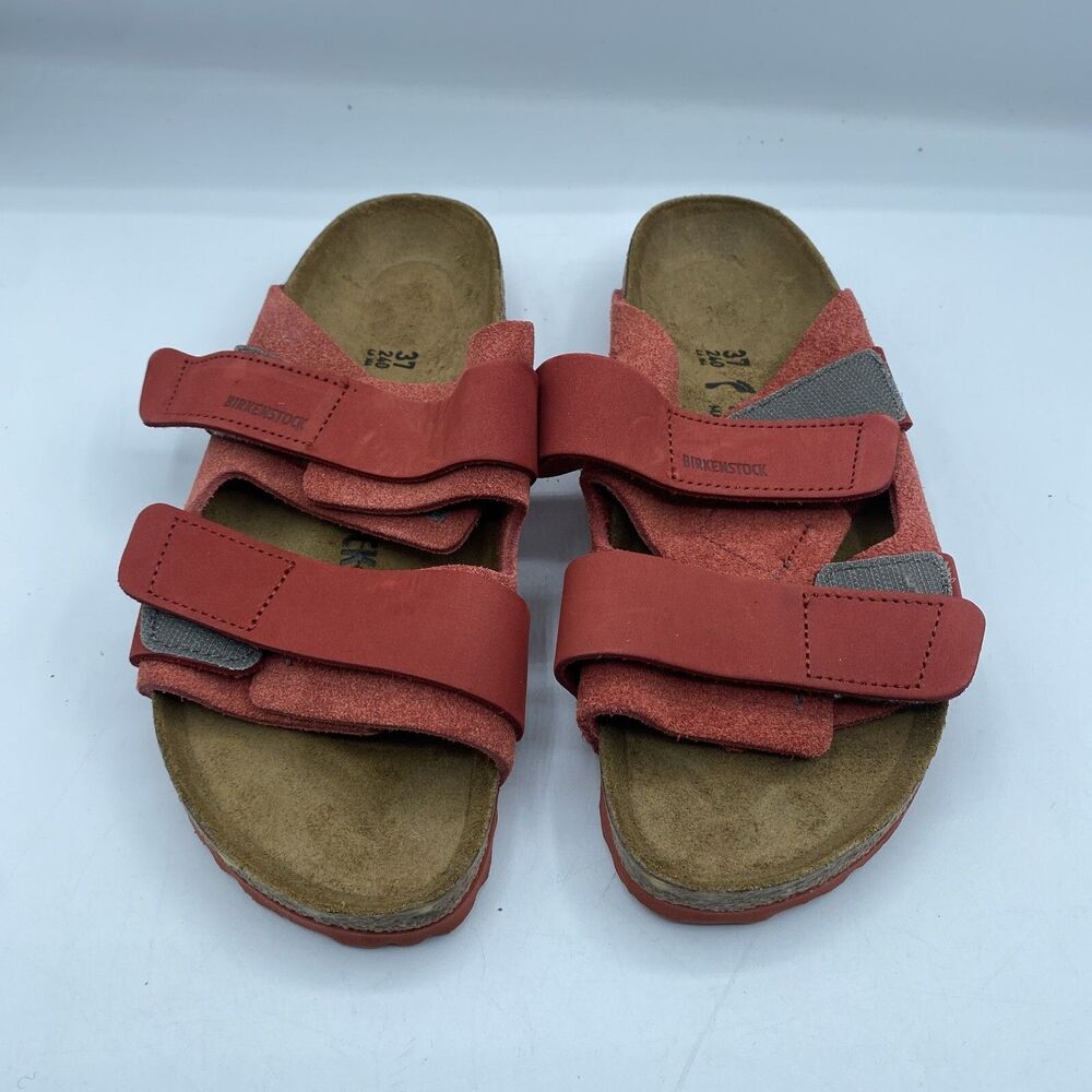 Birkenstock Uji Nubuck Suede Sandals Womens 6 EU 37 Red Leather Boho Casual NWOB